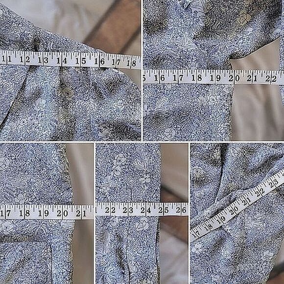 Vtg 60s blue & pale grey floral print dress & blazer co ord set - Picture 13 of 15